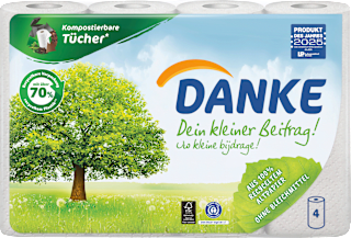 Küchenrolle Recycling 3-lagig (4x45 Blatt) Danke