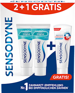 Zahnpasta Set MultiCare Original + Sensitivität & Zahnfleisch 2+1 Gratis Sensodyne