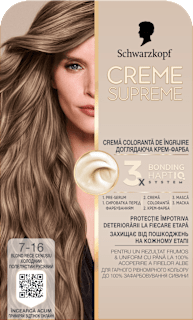 Vopsea permanentă 7-16 Blond rece cenușiu Schwarzkopf CREME SUPREME