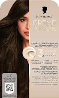 Vopsea permanentă 4-0 Șaten natural Schwarzkopf CREME SUPREME