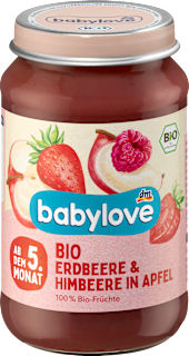 Früchte Erdbeere & Himbeere in Apfel ab dem 5. Monat babylove