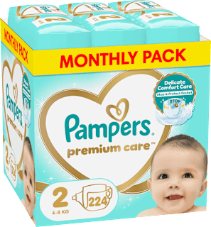 Pelene mjesečno pakiranje vel. 2 (4-8 kg) Pampers Premium Care