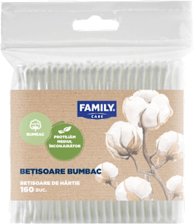 Bețișoare de urechi din bumbac FAMILY CARE