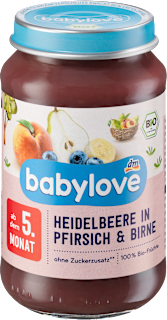 Piure de afine cu piersici și pere ECO babylove