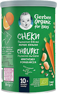 Chrupki pszenno-owsiane marchewka pomarańcza organic  Gerber Organic