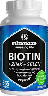 Vitamaze BIOTIN 10 mg hochdosiert + Zink + Selen Tabletten 365 St vitamaze