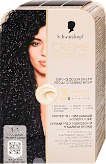 Tartós hajfesték, hűvös fekete 1-1 Schwarzkopf CREME SUPREME