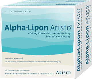 Alpha-Lipon Aristo 600mg Thioctsäure (als Thioctsäure-Ethan-1,2-diamin-Salz (1:1)) Konzentrat 2x5 Ampullen à 24ml ARISTO