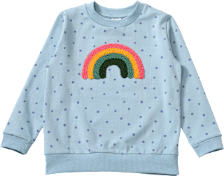 Sweatshirt mit Regenbogen-Applikation & Punkte-Muster, blau, Gr. 92 ALANA