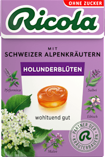 Bonbon, Holunderblüte, zuckerfrei, in der Taschenbox Ricola