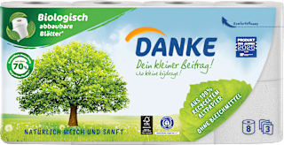 Toilettenpapier Recycling 3-lagig (8x150 Blatt) Danke