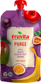 Voćni pire - jabuka, mango, marakuja i banana Fruvita