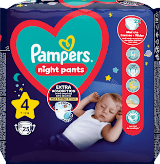 Plienkové nohavičky nočné veľ. 4 (9 - 15 kg) Pampers