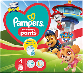 Plienkové nohavičky Paw Patrol - veľ. 4 (9 - 15 kg) Pampers