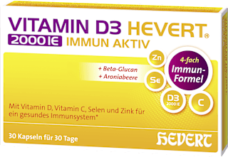 Vitamin D3 Hevert 2000 IE Immun Aktiv Kapseln 30 St HEVERT