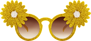 Sonnenbrille mit goldenen Glitzerblumen SUNDANCE