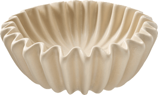 Schale aus Porzellan geriffelt, beige (20x20x7 cm) BOLTZE