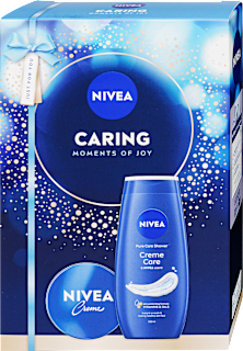 Caring moments ajándékcsomag, krémmel és krémtusfürdővel NIVEA