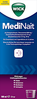 WICK MediNait, Paracetamol 600 mg / Dextromethorphanhydrobromid 15 mg /  Doxylaminsuccinat 7,5 mg, Sirup mit Anisgeschmack WICK
