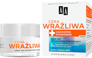 Krem 72h intensywnie nawilżający na dzień Cera Wrażliwa AA