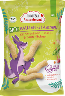 Kindersnack Knusper-Stäbchen Hülsenfrüchte ab 3 Jahren FRUCHTBAR Pausenfreund
