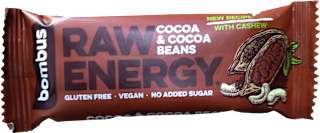 RAW ENERGY bar, kakao&kakao zrno bombus