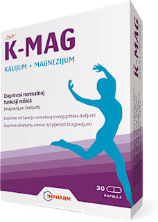 K-MAG KALIJUM MAGNEZIJUM kapsule - dodatak ishrani INPHARM