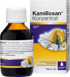 Kamillosan Konzentrat Kamillenblütenauszug 98,91g / 100g, Kamillenöl 0,19g / 100g Flüssigkeit Kamillosan