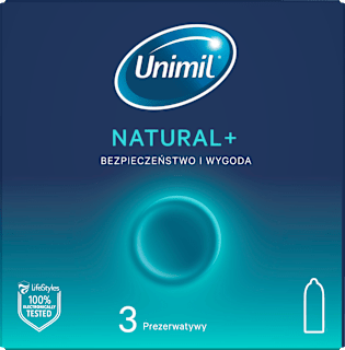 Prezerwatywy lateksowe Natural+ UNIMIL