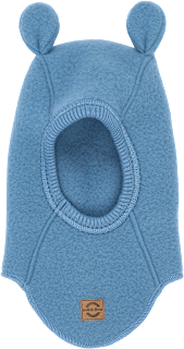 Schlupfmütze mit Merinowolle & Ohren, blau, Gr. 86/92, 1 St