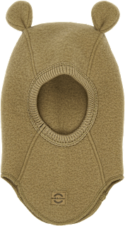 Schlupfmütze mit Merinowolle & Ohren, khaki, Gr. 86/92, 1 St