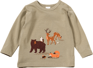 Langarmshirt Pro Climate mit Waldtier-Motiv, braun, Gr. 86 ALANA