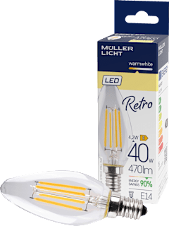 LED Retro Kerze 40W E14 470lm Müller Licht