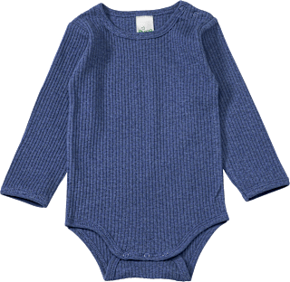 Body Langarm mit Ripp-Struktur, blau, Gr. 74/80 ALANA