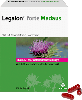 Legalon forte Madaus Hartkapseln Wirkstoff: Mariendistelfrüchte-Trockenextrakt Legalon forte Madaus