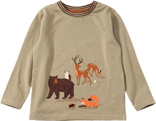 Langarmshirt Pro Climate mit Waldtier-Motiv, braun, Gr. 98 ALANA