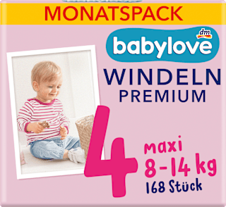 Windeln Premium Gr. 4 Maxi (8-14 kg) Monatspack babylove