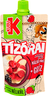 Tízórai, alma-banán-arónia-málna püré grízzel KUBU