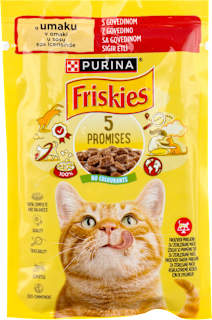 5 PROMISES kompletna vlažna hrana za odrasle mačke - govedina PURINA Friskies