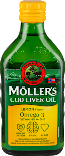 COD LIVER OIL Omega-3 ulje jetre bakalara: Vitamini A-D-E - ukus limun MÖLLER'S