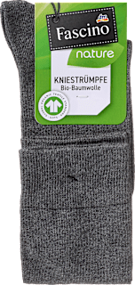 Kniestrümpfe mit Bio-Baumwolle grau Gr. 39-42 Fascino