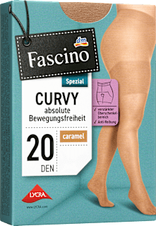 Чорапогащник Curvy, карамел, размер 50-52, 20 DEN Fascino