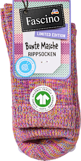 Socken in Strick-Optik mit Umschlagbund pink Gr. 39-42 Fascino