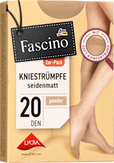 punčochové podkolenky 20DEN, pudrové, 2 páry, vel. 35-38 Fascino