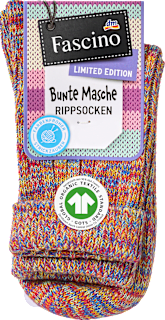 Socken in Strick-Optik mit Umschlagbund rot Gr. 39-42 Fascino