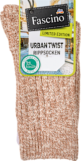 Socken in Mouliné-Optik braun Gr. 35-38 Fascino