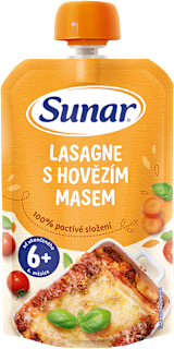 příkrm v sáčku Lasagne s hovězím masem Sunar
