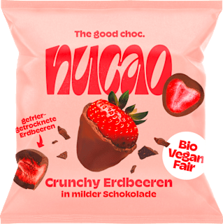 Trockenfrüchte Crunchy Milde Schokolade Erdbeeren nucao