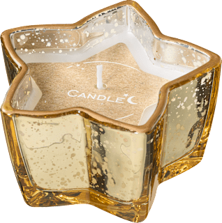 Kerzenglas gefüllt, Sternform, gold BOLTZE