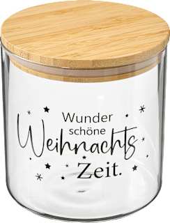 Glasvorratsdose mit Bambusdeckel "Weihnachtsszeit" Dekorieren & Einrichten